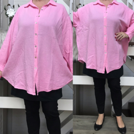 ITALIA oversized mousseline  katoen  A-lijn top/hemd  /in meerdere kleuren