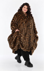 AKH oversized winterjas in ballonvorm van zware bontkwaliteit gevoerd