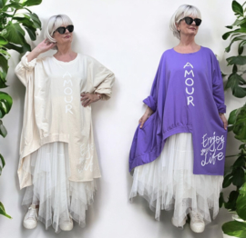 ITALIA MODA oversized katoen A-lijn tuniek stretch/in meerdere kleuren
