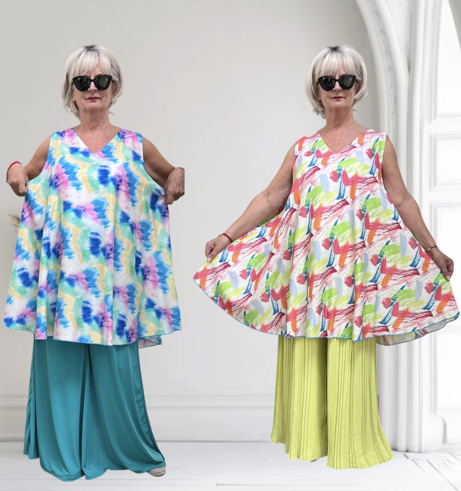 R.A.F.A.Y  viscose  A-lijn tuniek /in meerdere kleuren