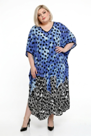 DIVAS PLANET oversized viscose kaftan/jurk met knoopsluiting