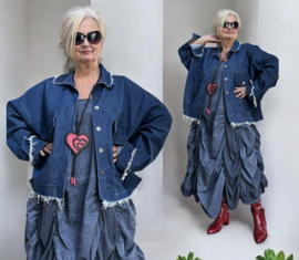 Sissi oversized katoen jeans blazer/jas/apart stretch