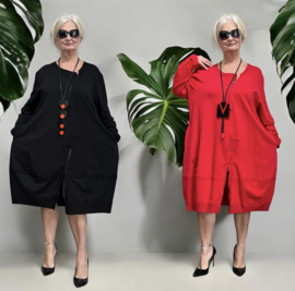SINNE design.. A- lijn katoen jurk stretch /in meerdere kleuren