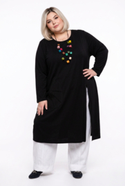 AKH oversized A-lijn jurk/tuniek met rits zwart