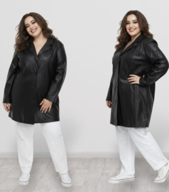 Ophilia eco leder jas chocoladebruin