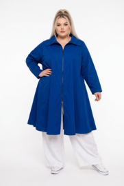 AKH katoen A-lijn zomer jas /blazer/blouse met ritssluiting