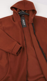 AKH oversized wollen A-lijn blazer/vest jas  apart met ritssluiting