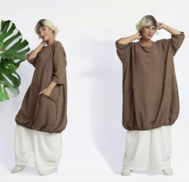AKH viscose/linnen  A-lijn jurk/tuniek met zakken apart