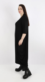 AKH jersey viscose ballon jurk apart stretch  zwart