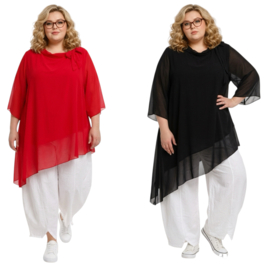 ITALIA MODA oversized viscose mix A-lijn tuniek met strik gevoerd /meerdere kleuren