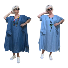 ITALIA MODA  jeans tencel A-lijn jurk apart /in meerdere kleuren