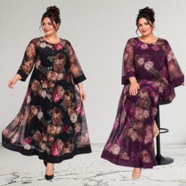 ITALIA MODA oversized chiffon A-lijn wijde jurk gevoerd/in meerdere kleuren