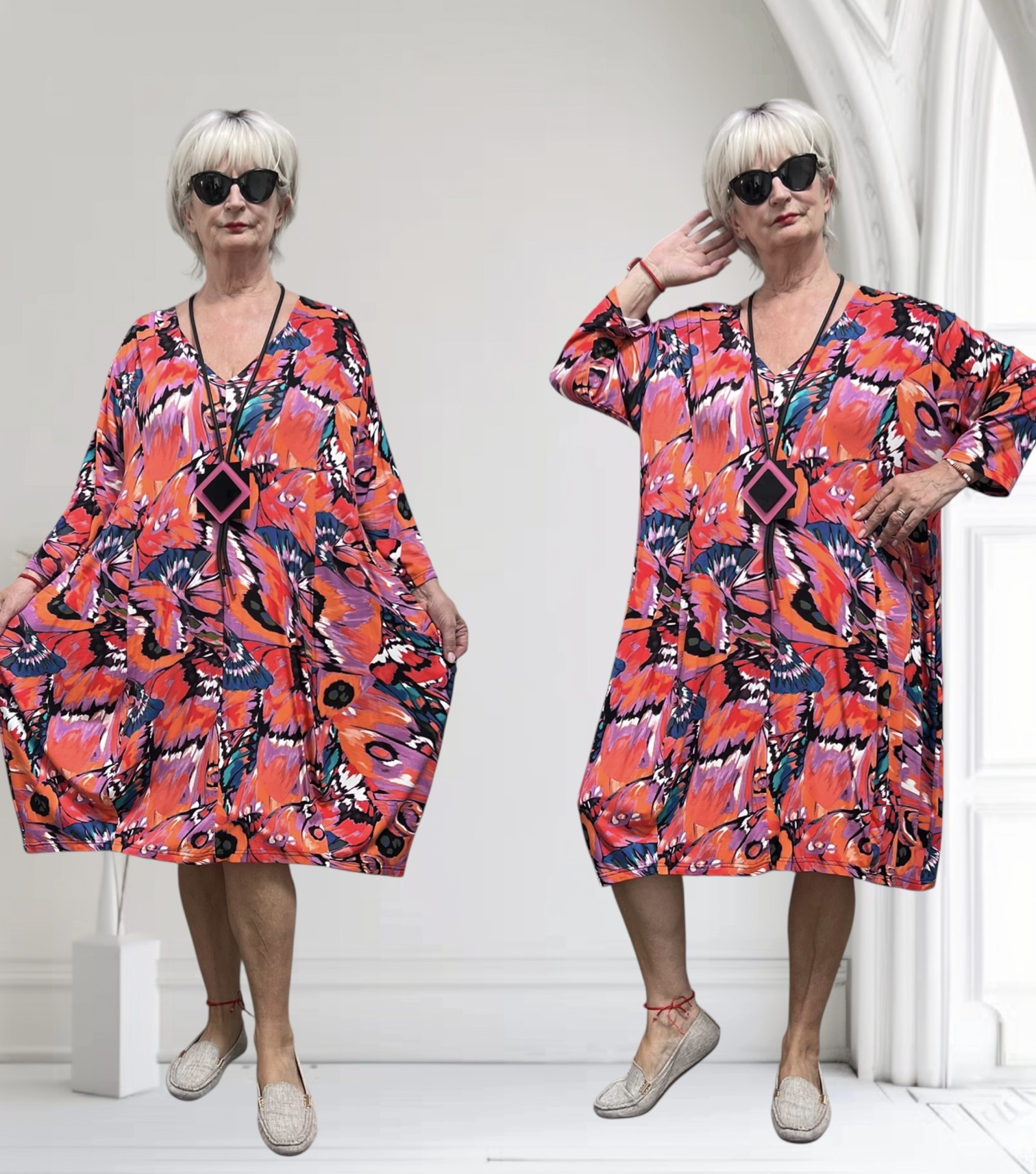 Ophilia viscose A-lijn jurk  stretch