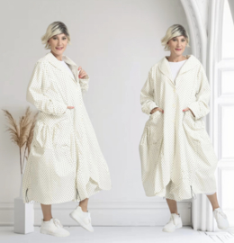 AKH viscose A-lijn zomer jas apart /stretch /wit/zwart/stretch 