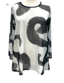 Vincenzo Allocca oversized top stretch/zwart/wit