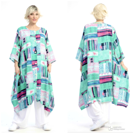 AKH oversized chique viscose A-lijn  hemd/tuniek met zakken /niet doorschijnend