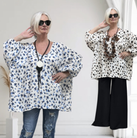 ITALIA MODA oversized katoen mousseline tuniek/top /in meerdere kleuren