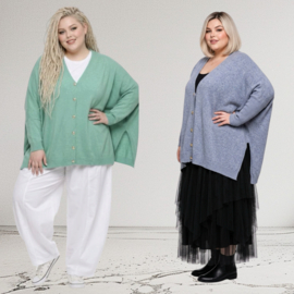 ITALIA oversized viscose mix gebreide vest/top/in meerdere kleuren