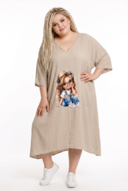 ITALIA MODA  oversized mousseline katoen jurk/in meerdere kleuren
