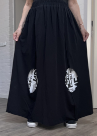 dYb oversized katoen rok stretch zwart/gevoerd