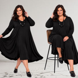 ITALIA   jersey viscose mix  A-lijn jurk stretch  /in meerdere kleuren
