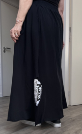 dYb oversized katoen rok stretch zwart/gevoerd