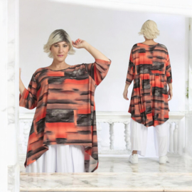 AKH oversized A-lijn tuniek apart stretch