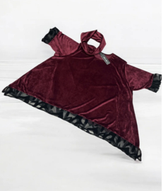 Vincenzo Allocca oversized katoen A-lijn fluwelen tuniek met colsjaal apart stretch