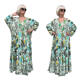 Mila Ragazza oversized A-lijn jersey boho jurk  apart (extra groot)stretch