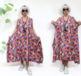 AKH oversized viscose  A-lijn  jurk/tuniek apart/niet doorschijnend