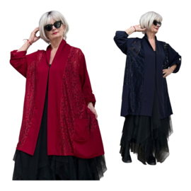 ITALIA MODA  oversized jersey  KANTEN vest  stretch/in meerdere kleuren