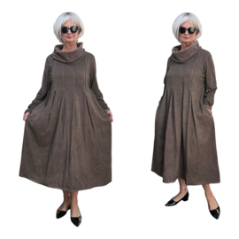 LUUKAA de modieuze kleuring oversized katoen A-lijn jurk stretch