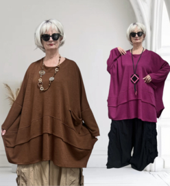 ITALIA MODA oversized viscose A-lijn tuniek stretch/in meerdere kleuren