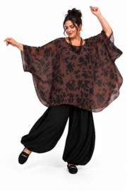 ITALIA MODA oversized chiffon tuniek/ poncho/gevoerd//in meerdere kleuren 