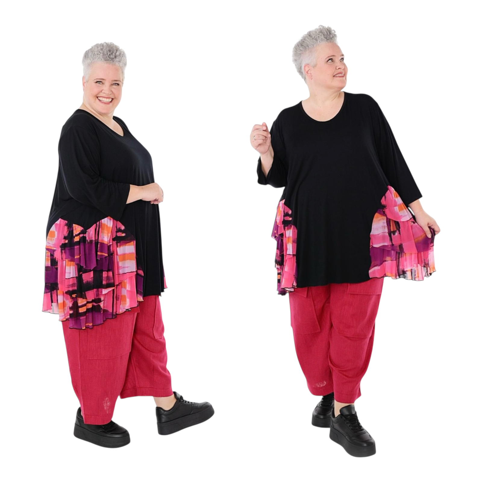 AKH oversized viscose A-lijn tuniek /apart/stretch
