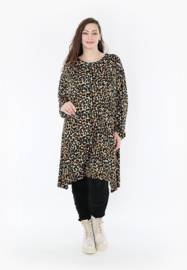 AKH oversized jersey viscose A-lijn jurk/tuniek apart stretch