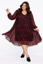 ITALIA MODA  viscose chiffon met accordeonplissé A-lijn jurk gevoerd /stretch/in meerdere kleuren