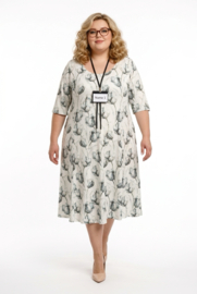 New Jersey viscose A-lijn jurk stretch