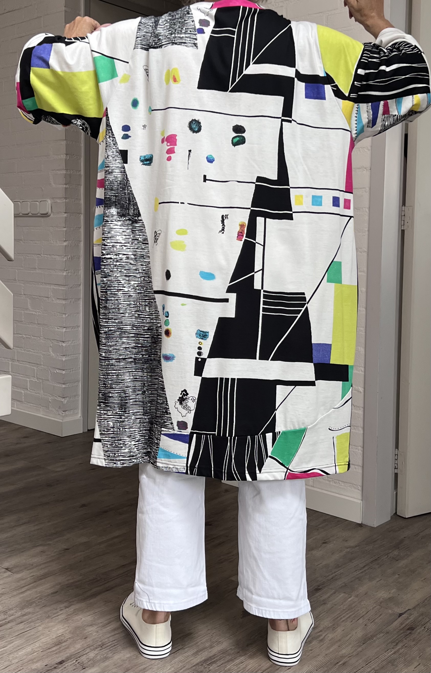 Ophilia oversized katoen jurk met zakken/ stretch