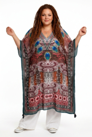 ONE OF A KIND  viscose zomer poncho/tuniek ( extra groot)