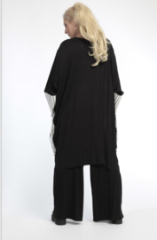 AKH oversized tricot katoen/viscose tuniek/jurk apart stretch zwart/wit