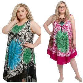 UNIDIVA viscose A-lijn zomer jurk apart/in meerdere kleuren