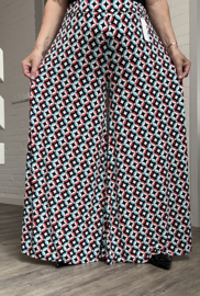 ITALY Mode jersey viscose  wijde broek apart /zeer rekbaar
