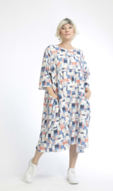 AKH oversized viscose/linnen A-lijn jurk/tuniek met zakken apart 