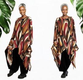 AKH viscose asymmetrisch oversized A-lijn tuniek/top met zakken apart stretch
