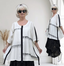 SINNE design..tencel A-lijn top/tuniek/wit/zwart
