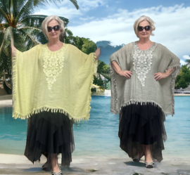 Italia oversized katoen top/tuniek/poncho apart/in meerdere kleuren