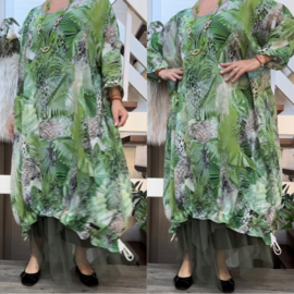 Francesca Romantica oversized A-lijn  chiffon overjurk met touwtjes  apart (extra groot)