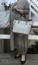 Giulia Pieralli luxe designer dames handtas ecru - Fashion glamour bag