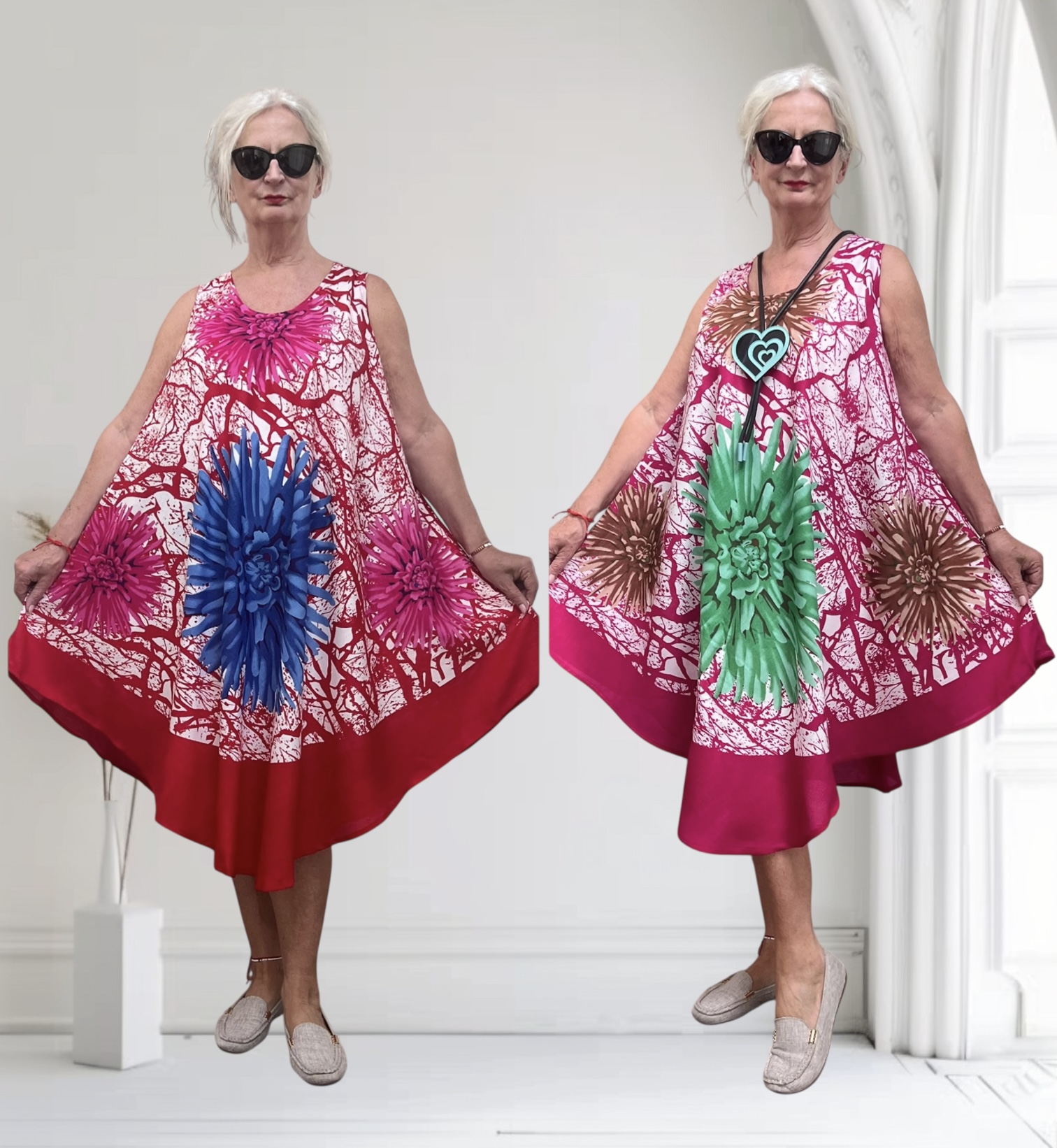 UNIDIVA viscose A-lijn zomer jurk apart/in meerdere kleuren